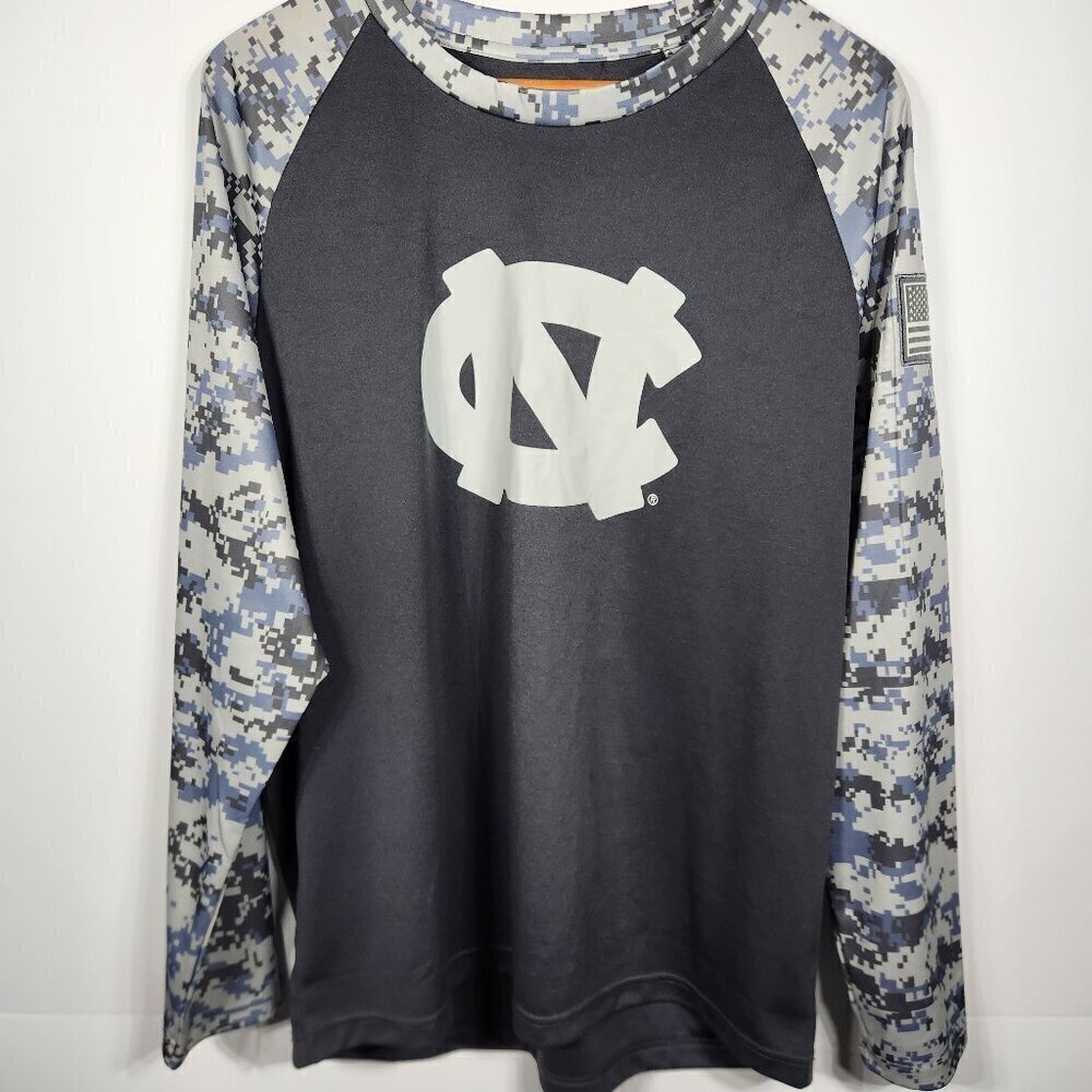Men's Colosseum Charcoal/Digi Camo North Carolina Tar Heels Long Sleeve XL